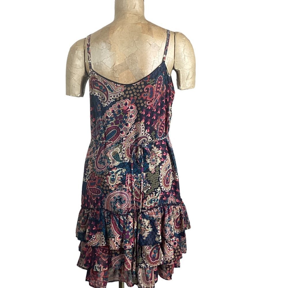 Xhilaration Paisley BOHO Mini Sun Dress Sz L #238A - Picture 5 of 10